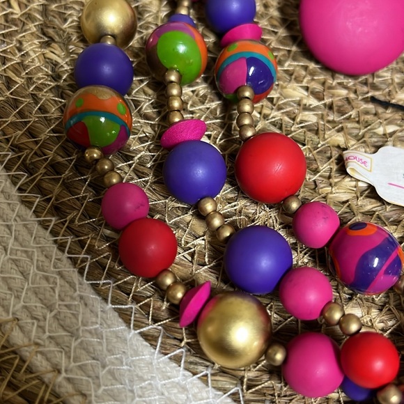 VTG Ellen Designs Beaded Necklace With Matching Ear Rings - Picture 2 of 8